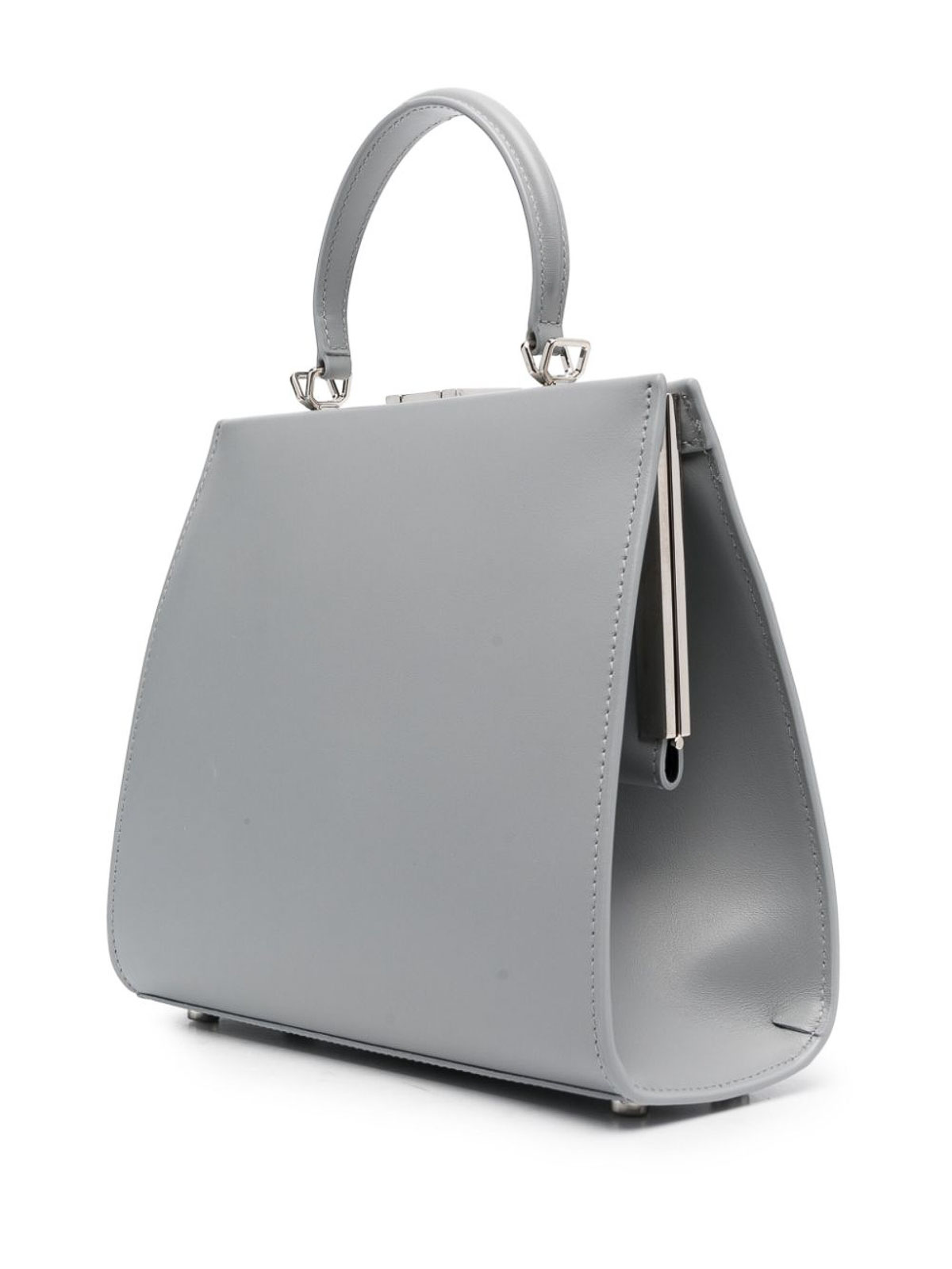 Shop Armarium Anna Small Leather Handbag In Grey