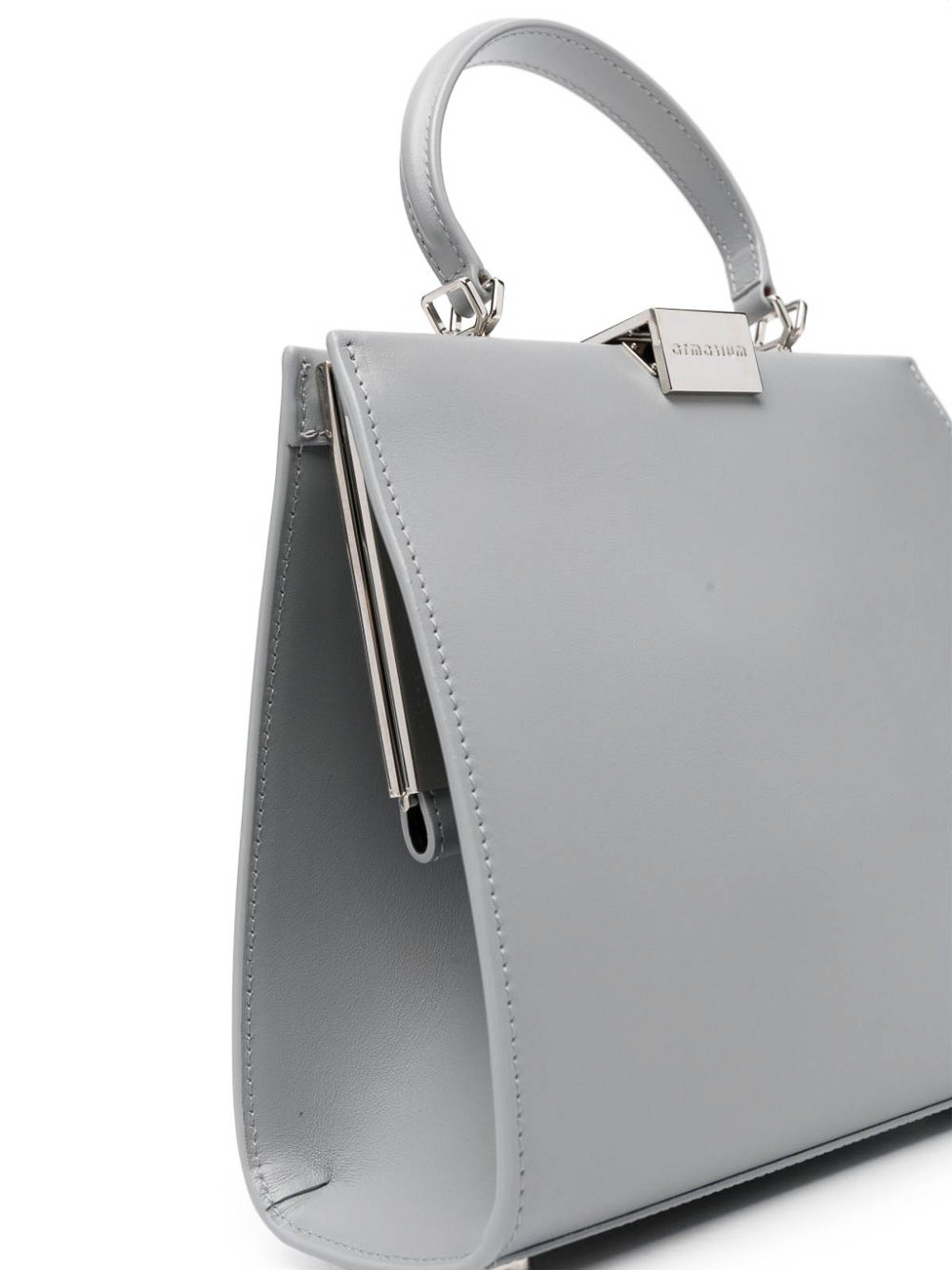 Shop Armarium Anna Small Leather Handbag In Grey