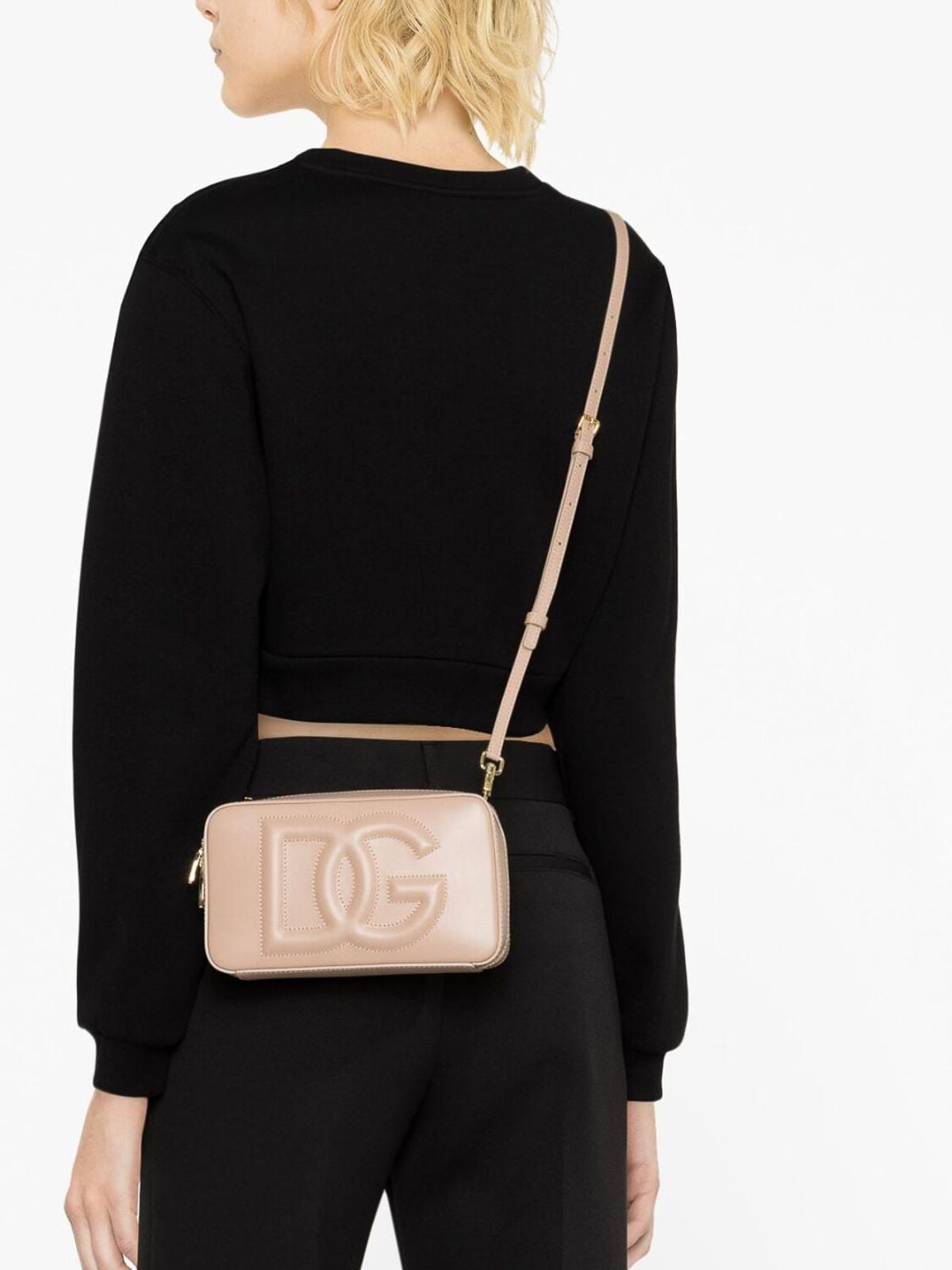 Shop Dolce & Gabbana Dg Logo Leather Camera Bag In Light Pink