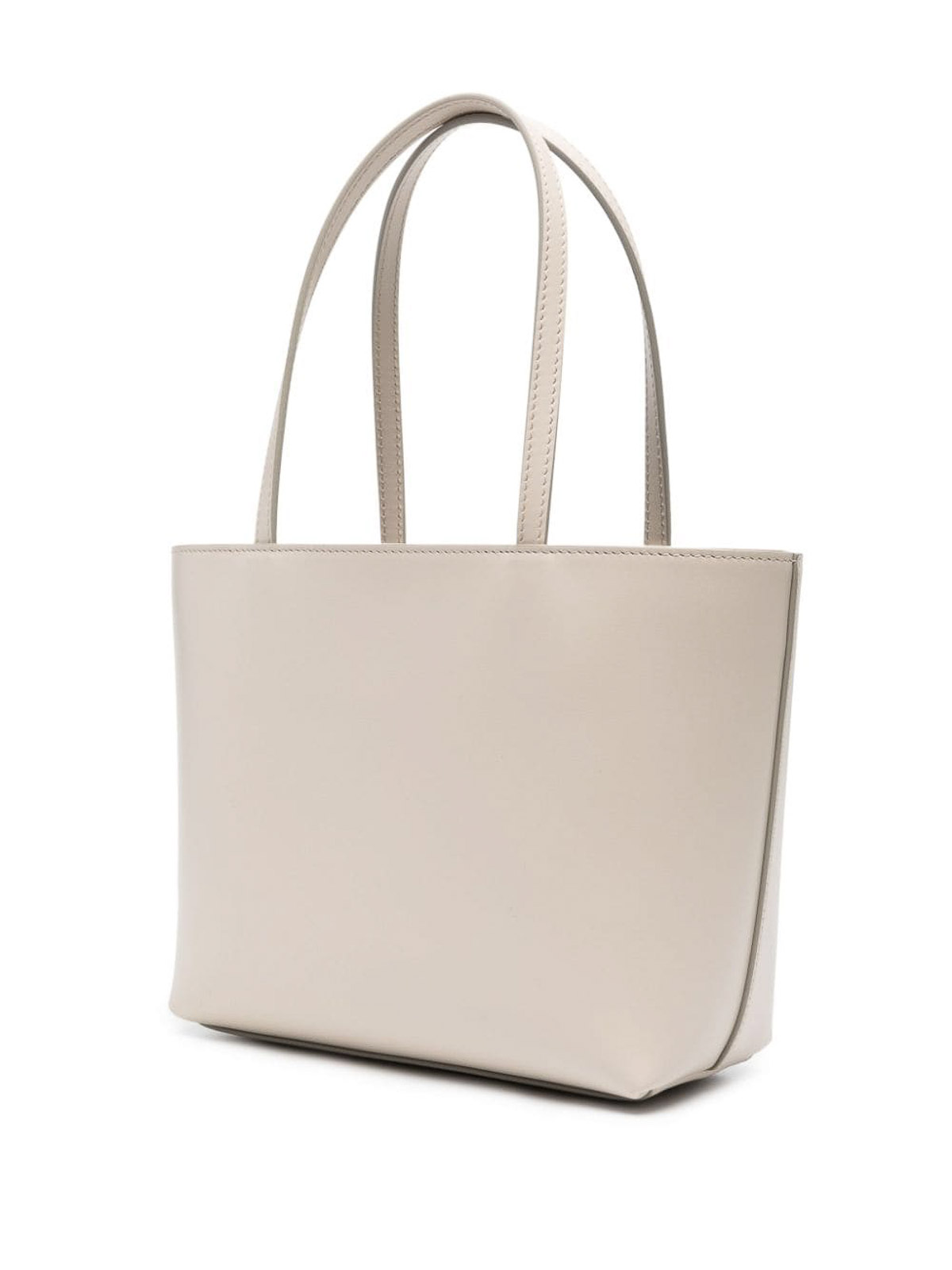 Shop Dolce & Gabbana Dg Logo Leather Tote Bag In White