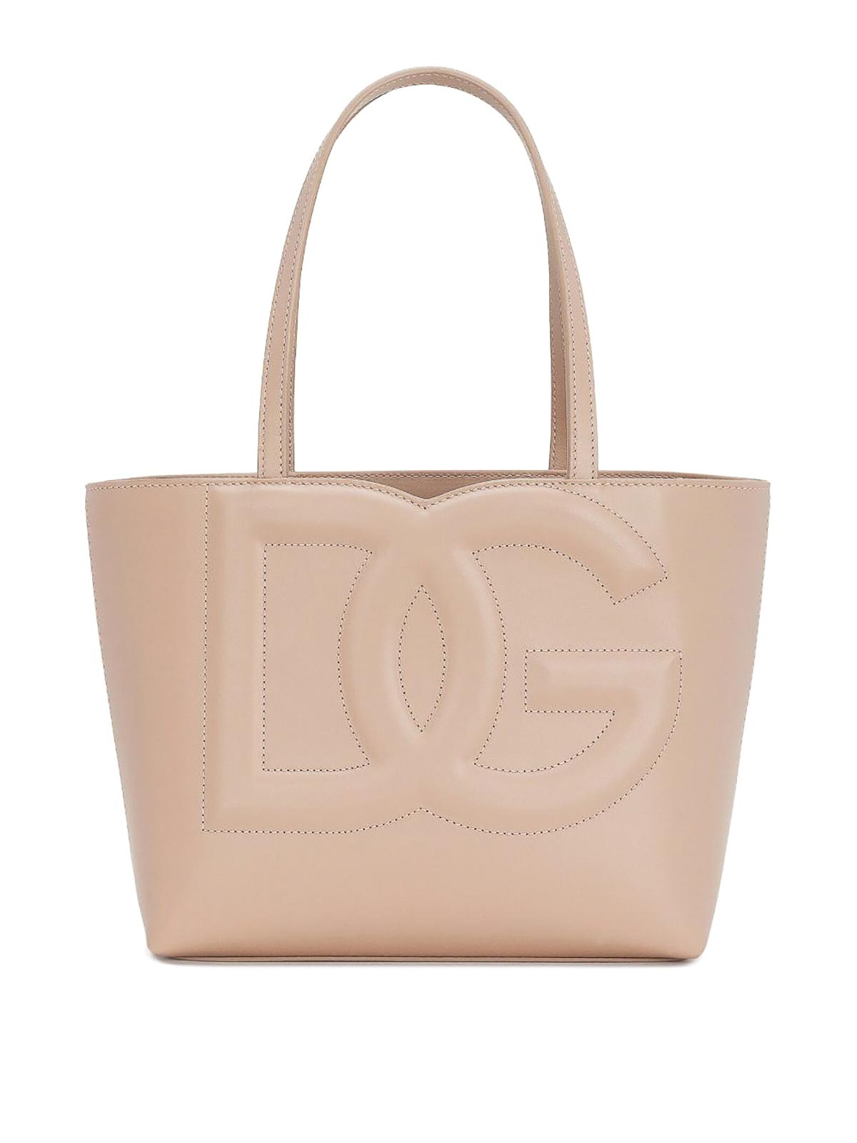 Dolce & Gabbana Dg Logo Leather Tote Bag In Light Pink