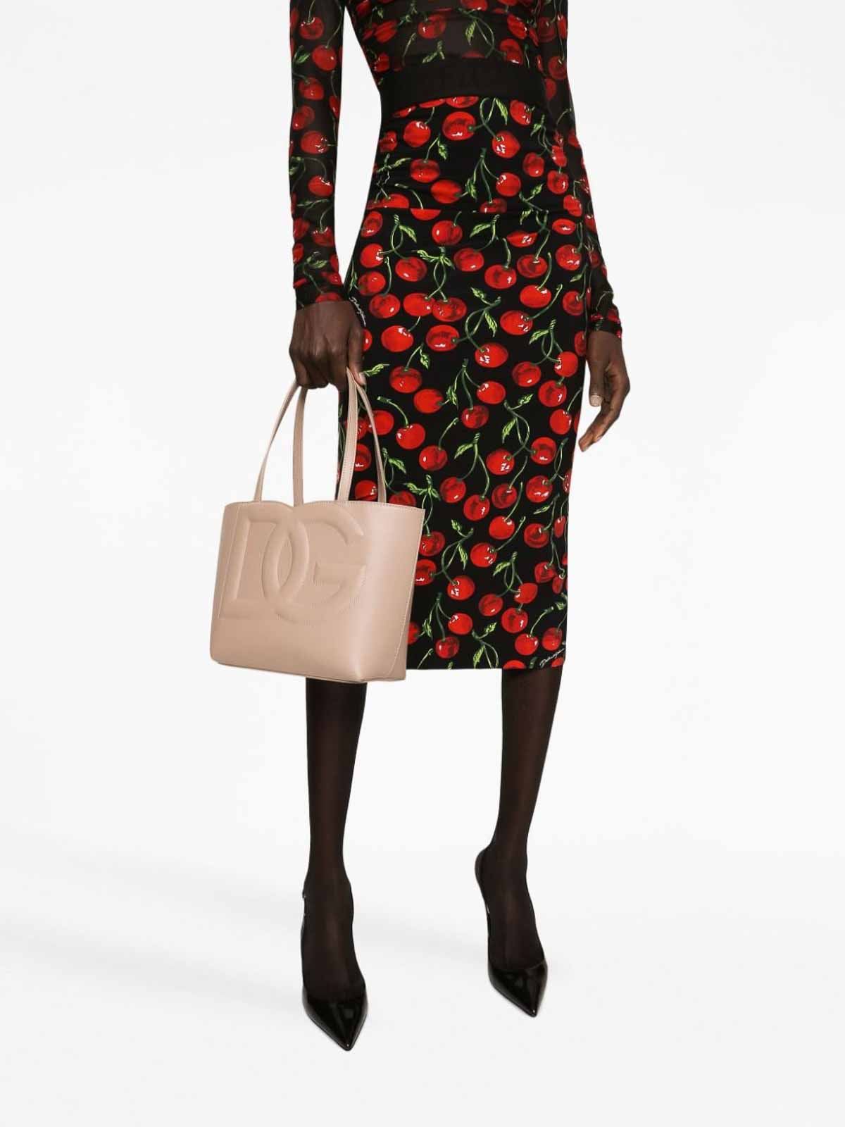 Shop Dolce & Gabbana Dg Logo Leather Tote Bag In Light Pink