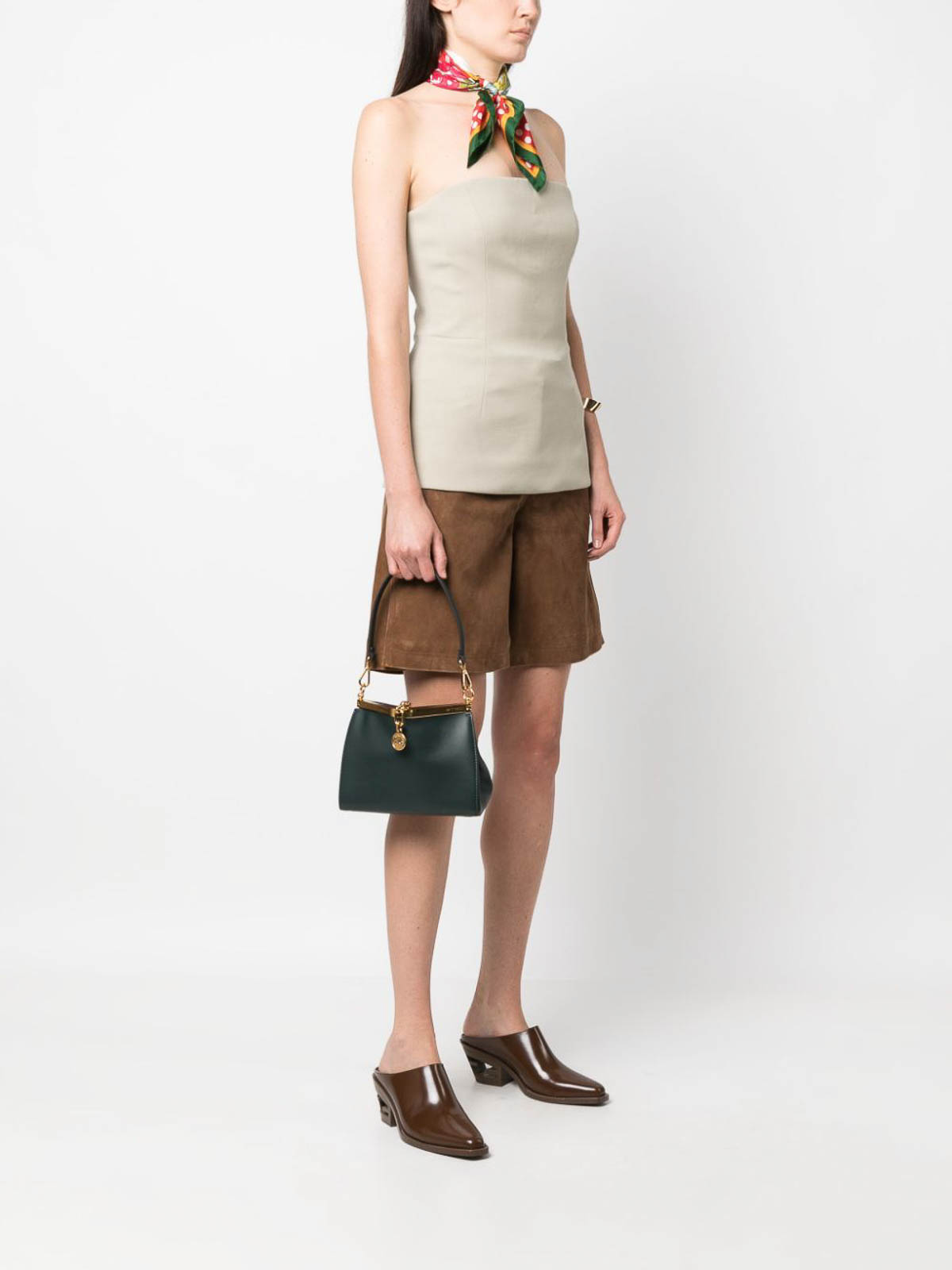 Etro Medium Vela Leather Shoulder Bag in Brown