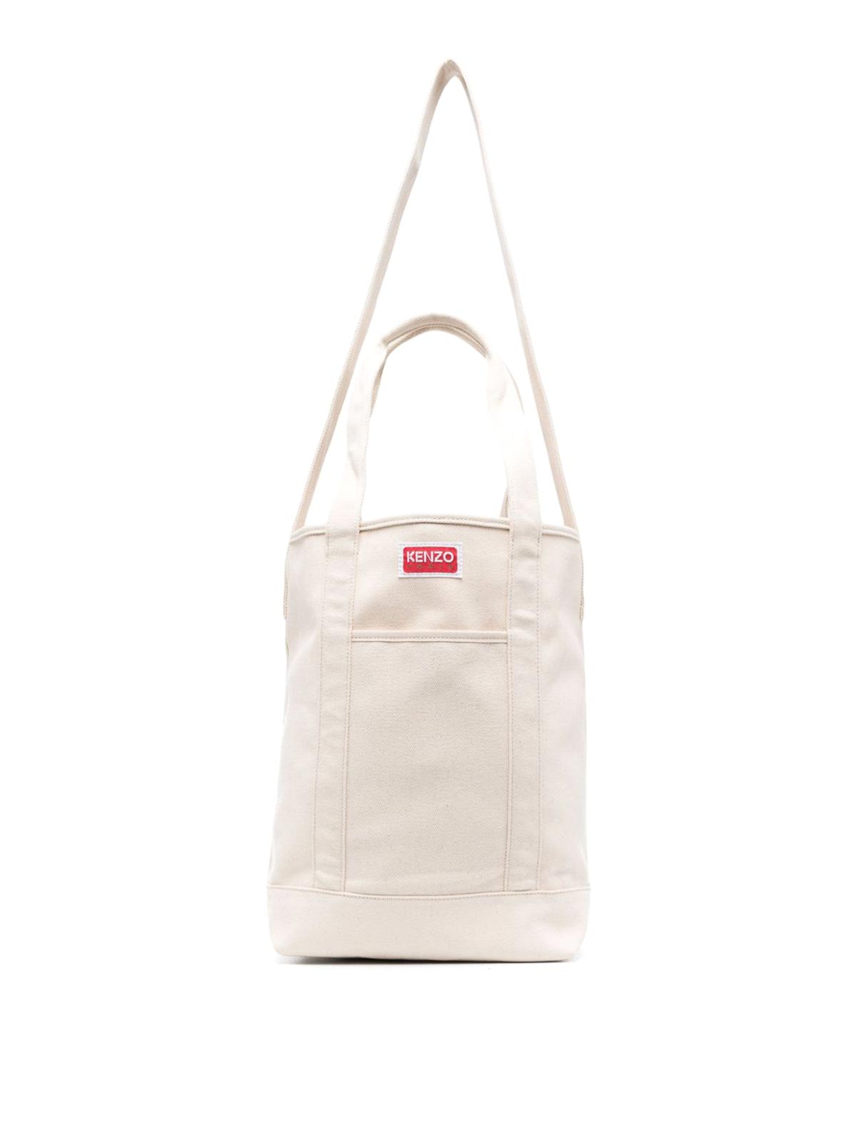 Shop Kenzo Cotton Tote Bag In White