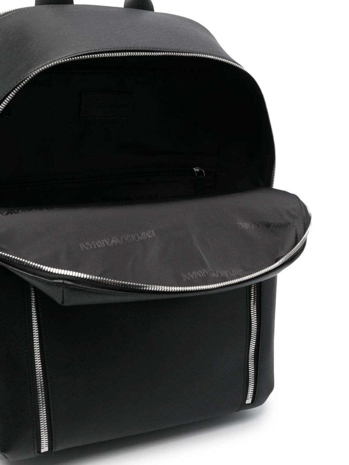 Shop Emporio Armani Leather Backpack In Black