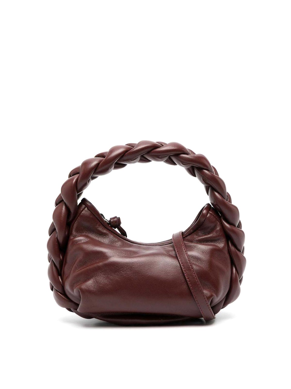Hereu Espiga Mini Braided Handle Leather Tote Bag in Brown