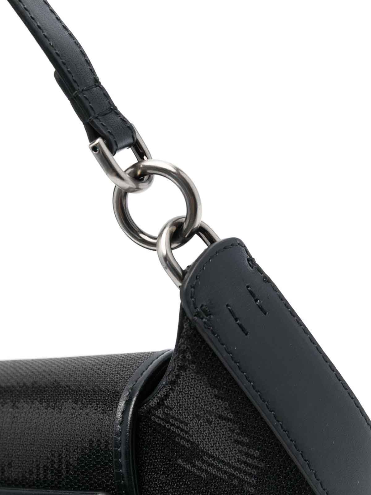 Shop Hogan H-bag Leather Shoulder Bag In Negro