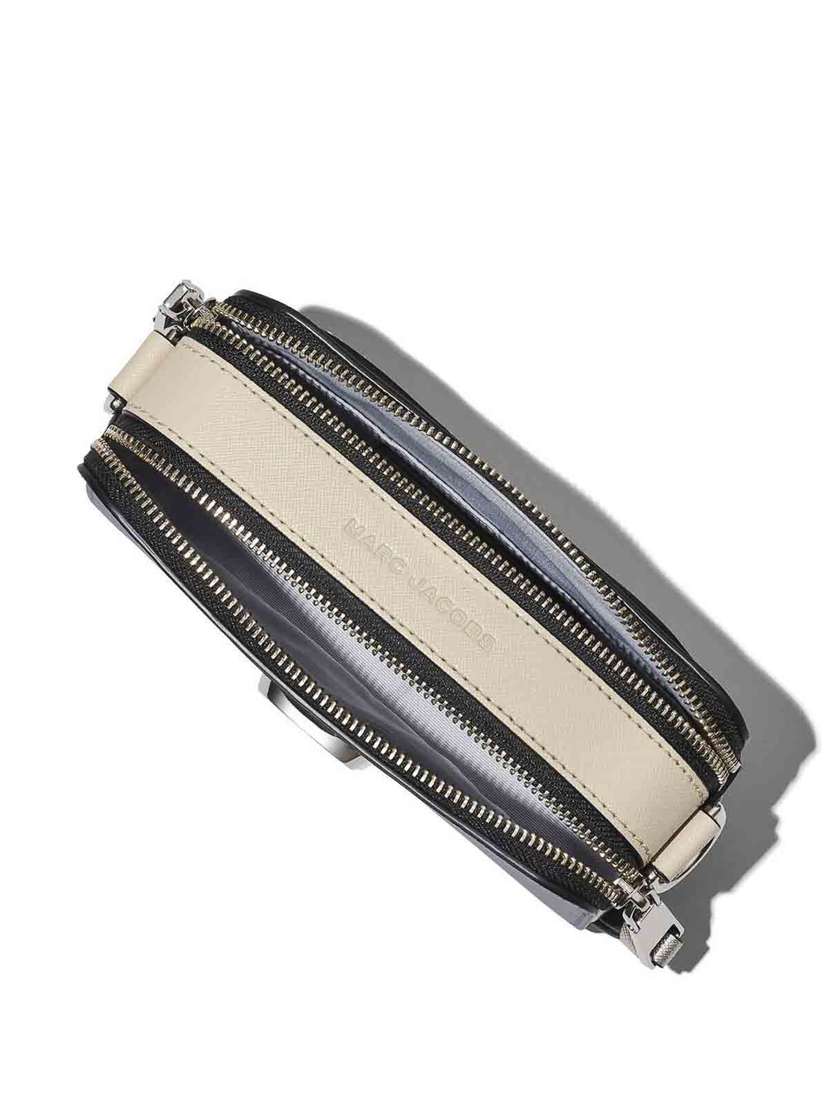Marc Jacobs Snapshot Leather Crossbody Bag In Grey