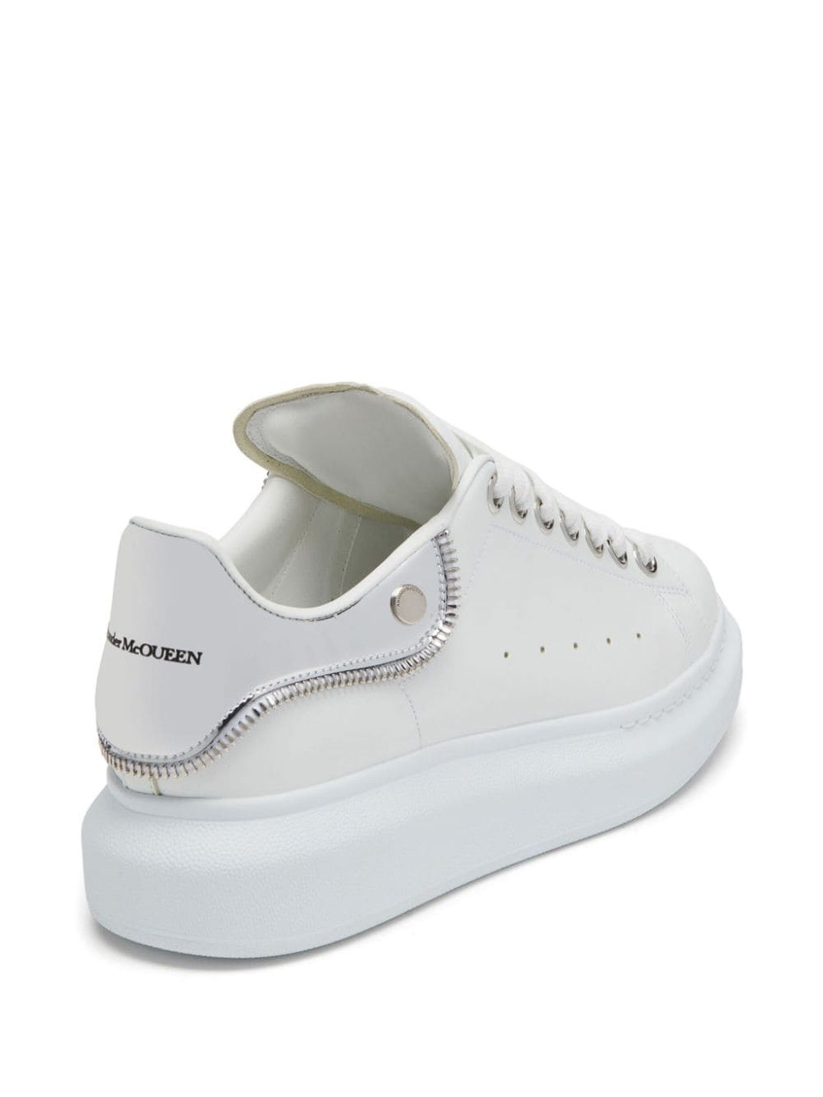 Alexander McQueen - Women's Oversized Low-top Sneakers - White - Leather - Sneakers - 35.5