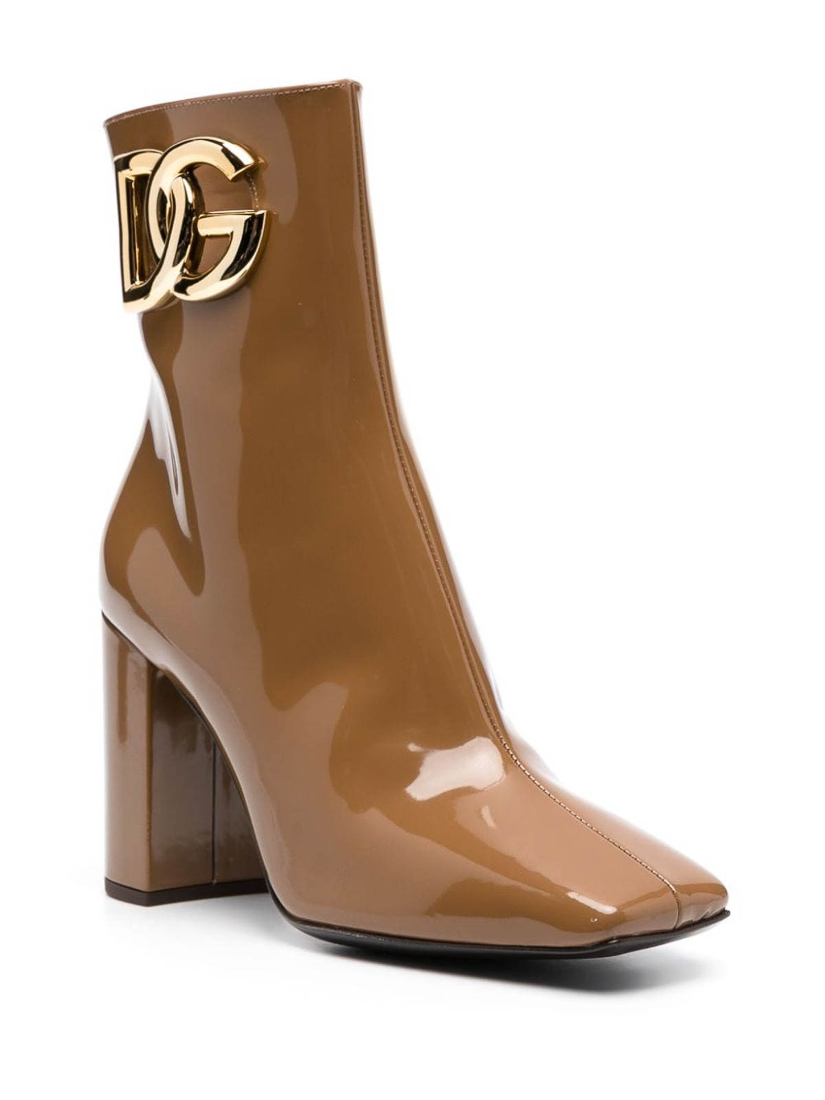 Shop Dolce & Gabbana Mm Logo-plaque Boots In Brown
