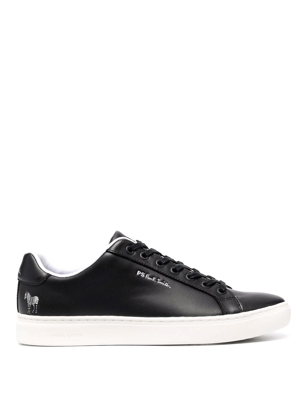Shop Paul Smith Rex Leather Sneakers In Black
