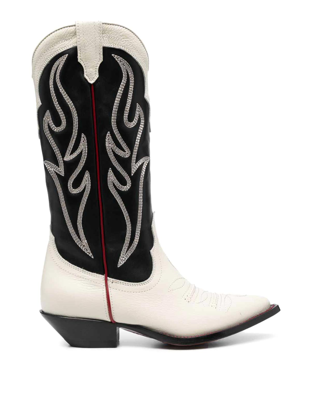 Sonora Embroidered Suede Western Boots In Black