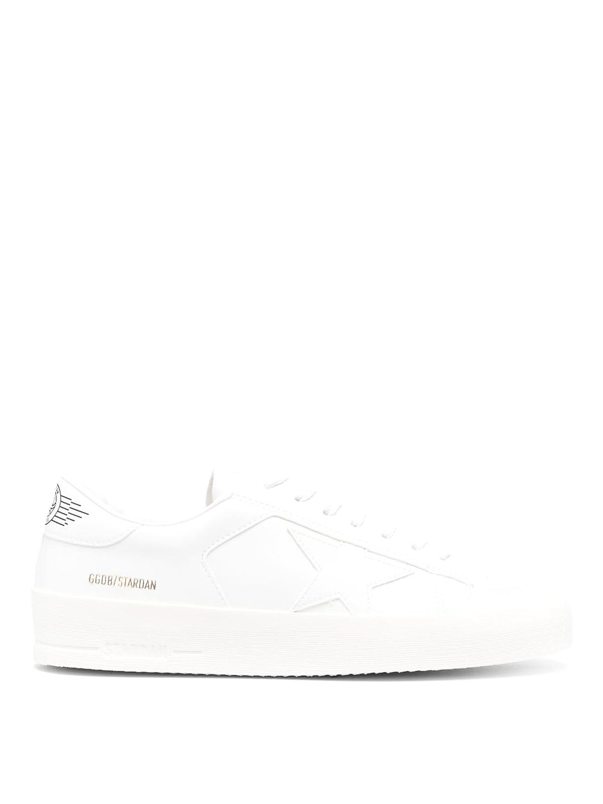 Golden Goose Stardan Leather Sneakers In White