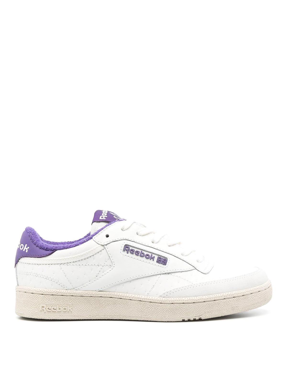 Shop Reebok Club C Leather Sneakers In Purple
