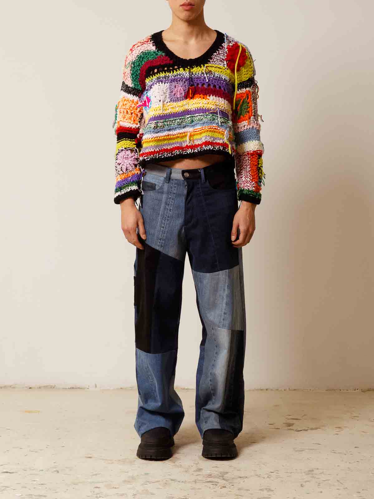 Shop Cavia Ceci V-neck Sweater In Multicolour
