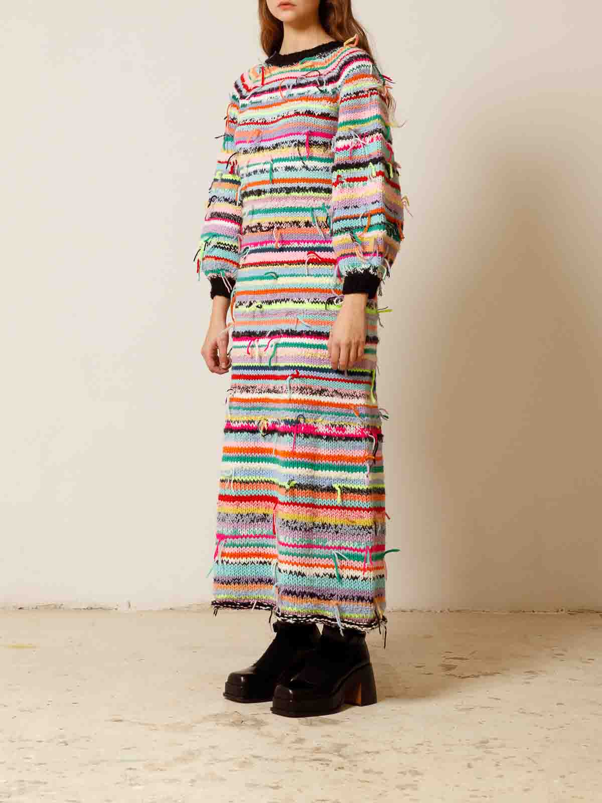 Shop Cavia Phoebe Long Dress In Multicolour