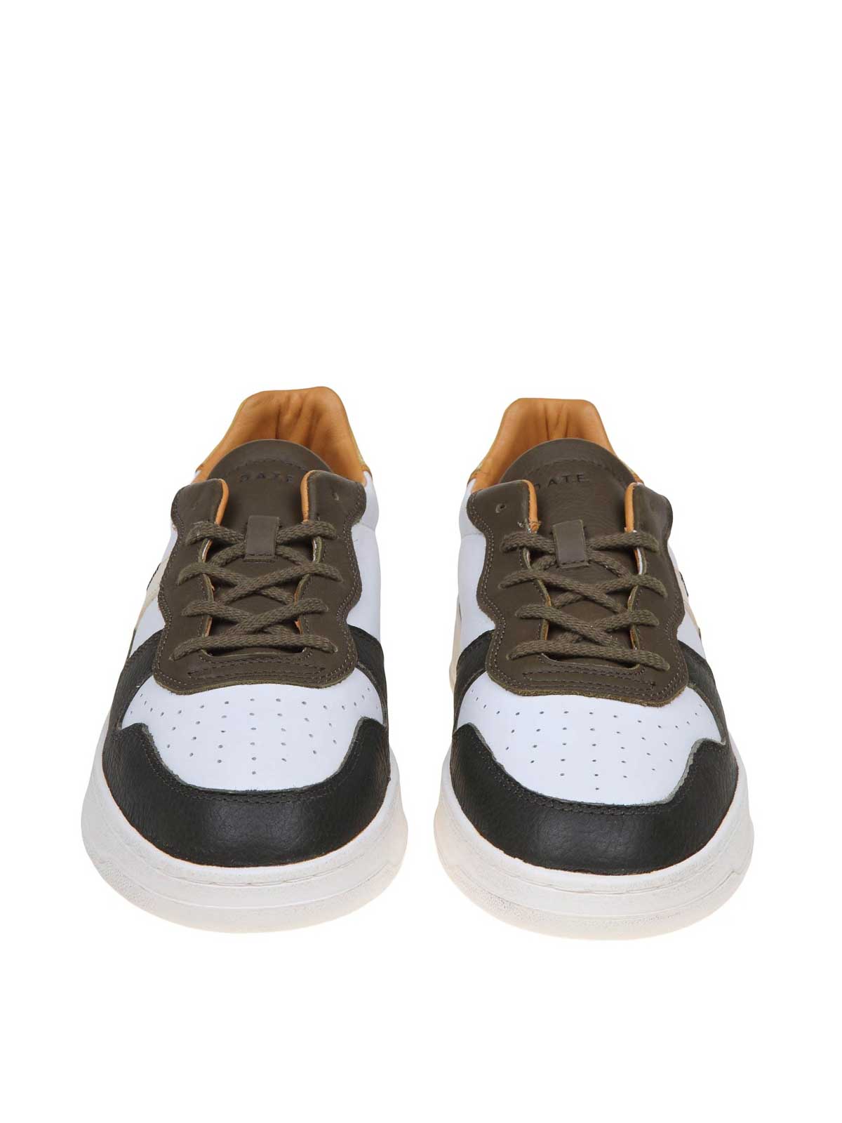 Shop Date Court 20 Sneakers In White And Green Leather