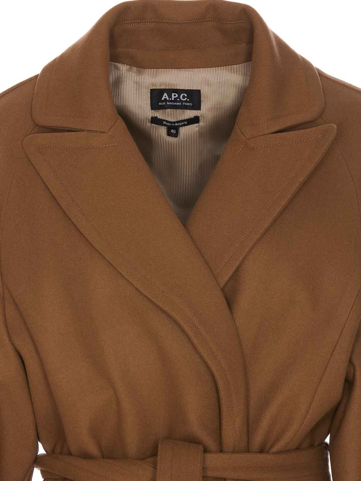 Shop Apc Manteau Florence Coat In Marrón