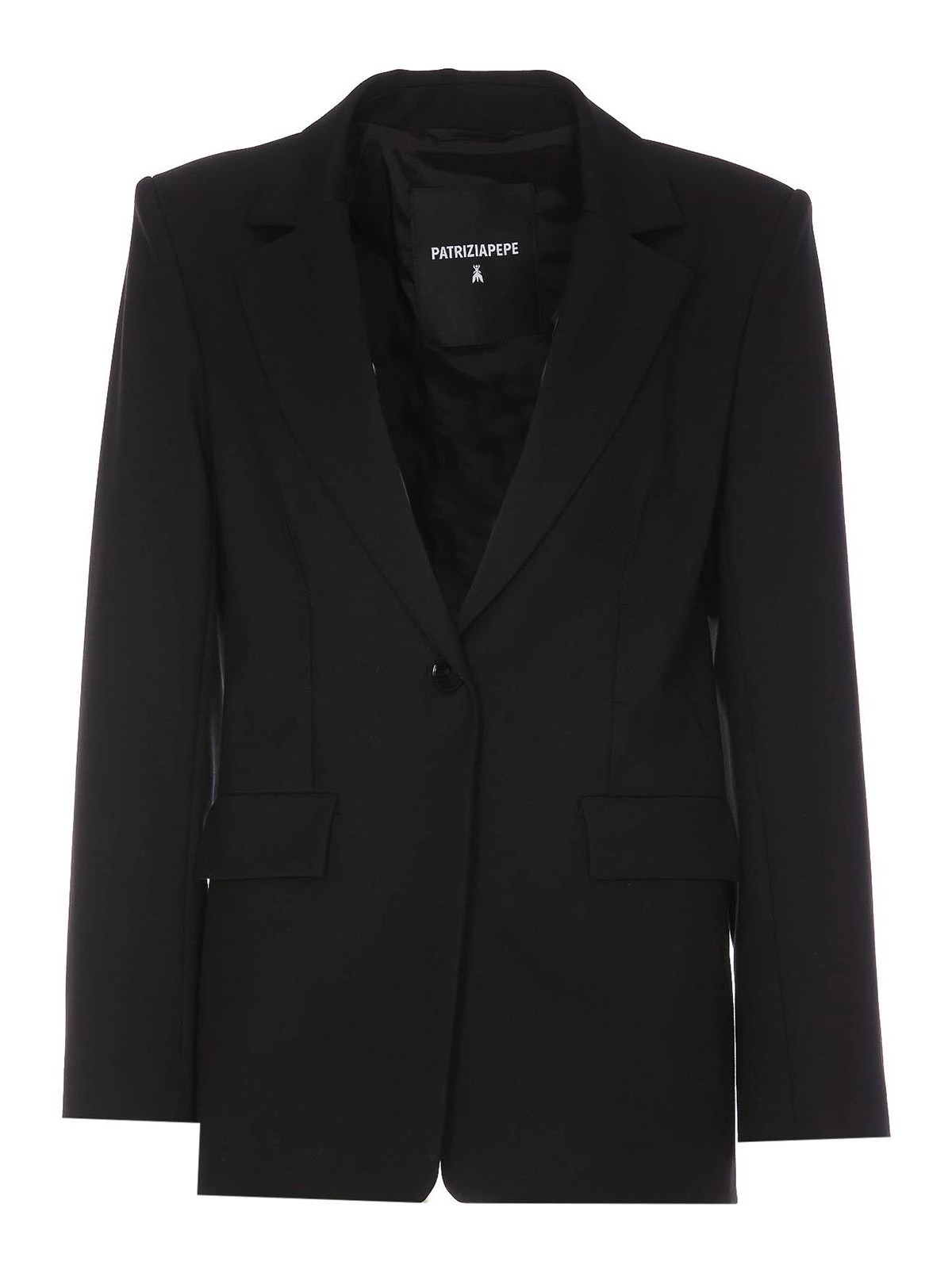 Blazers Patrizia Pepe - Patrizia Pepe Black Blazer with Button Detail ...