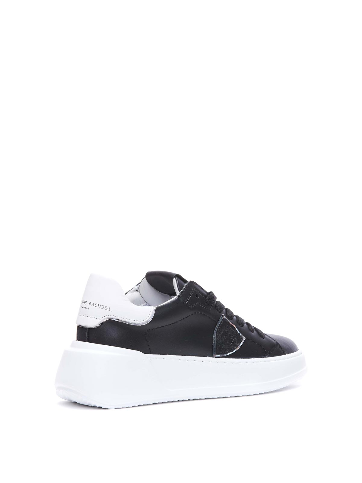 Shop Philippe Model Leather Sneakers In Black