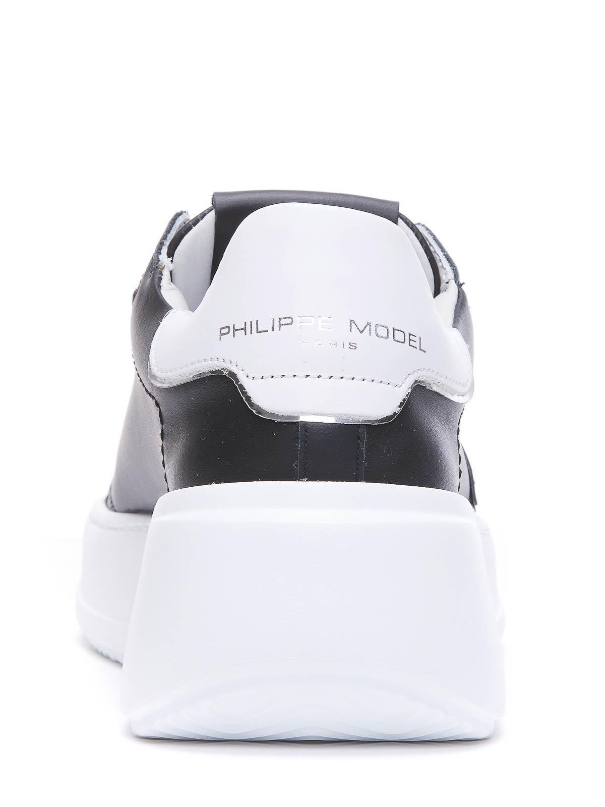 Shop Philippe Model Leather Sneakers In Black