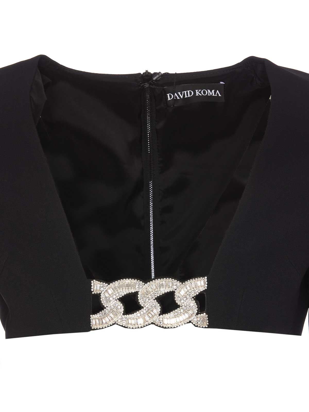Tops und Tank Tops David Koma Top Schwarz DK11TBLACKSILVER