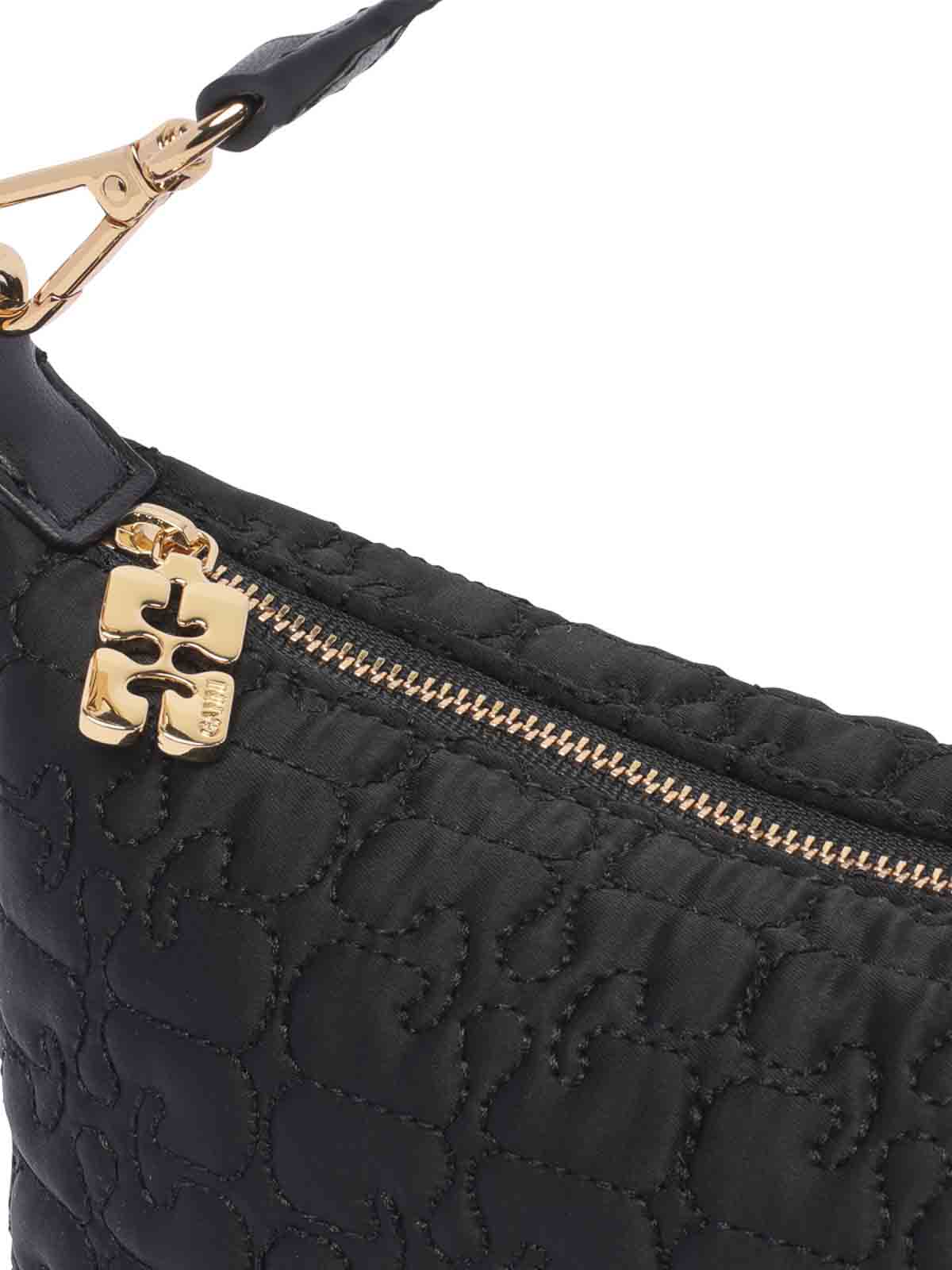 Shop Ganni Butterfly Small Hand Bag In Black