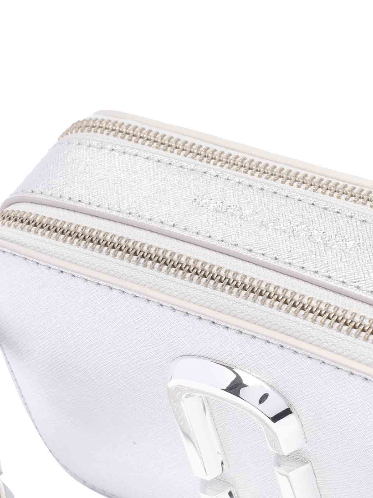 Shop Marc Jacobs The Snapshot Crossbody Bag In Silver