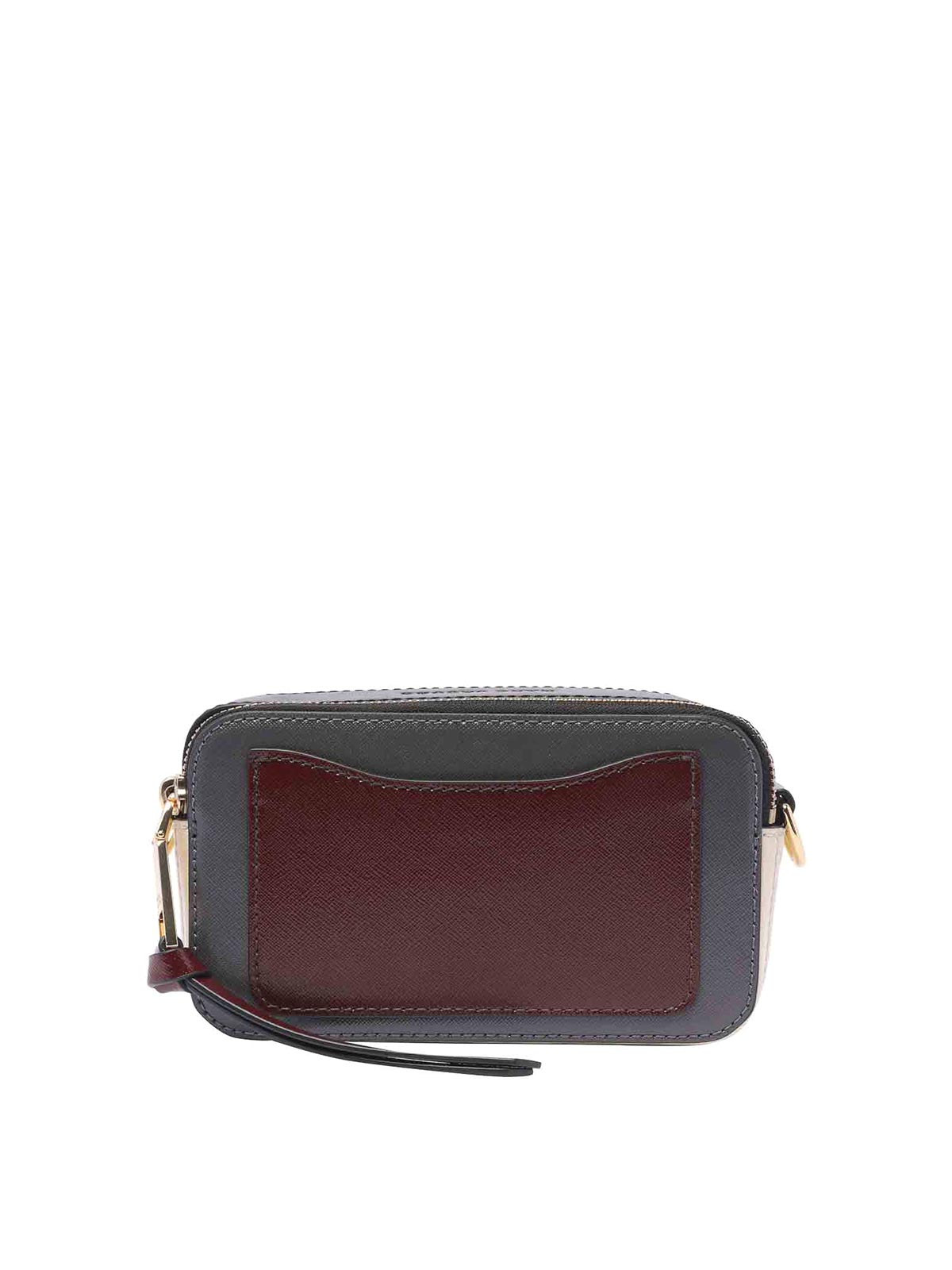 Marc Jacobs Logo Strap Snapshot Small Camera Bag Leather Wolf Grey