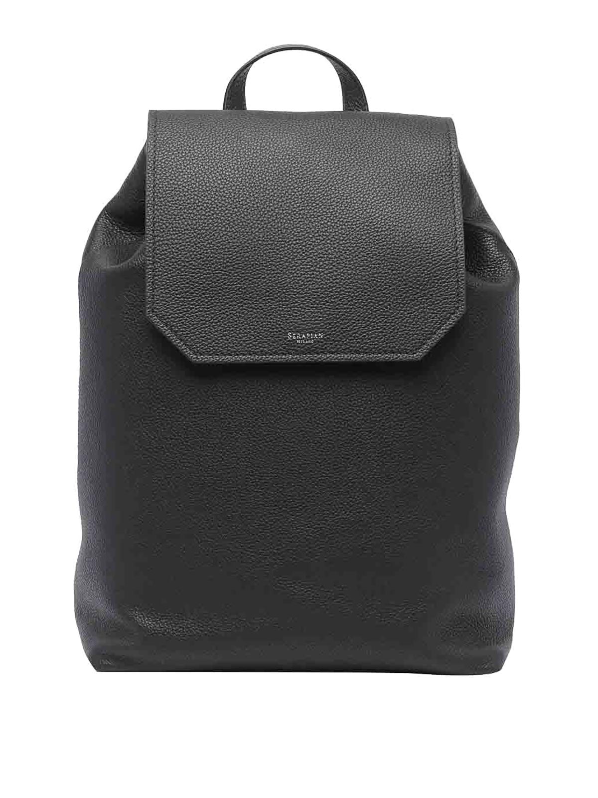 Serapian Soft Cashmere Leather Backpack In Black