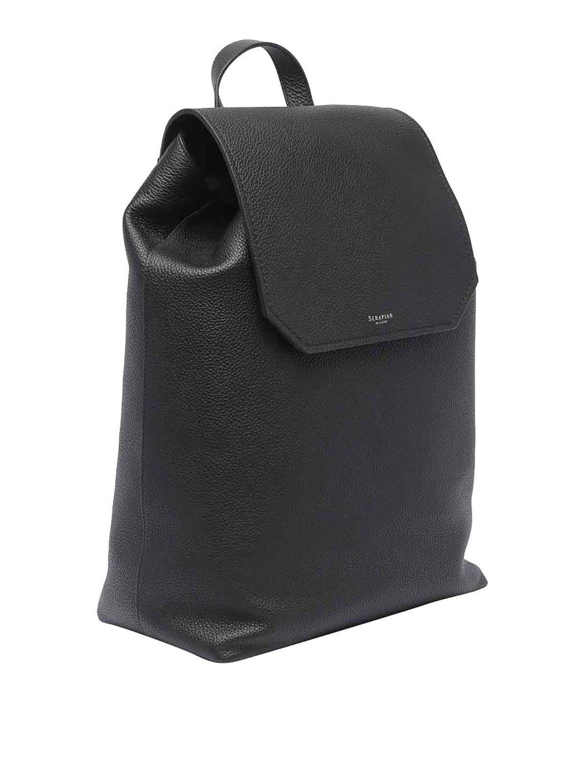 Shop Serapian Soft Cashmere Leather Backpack In Black