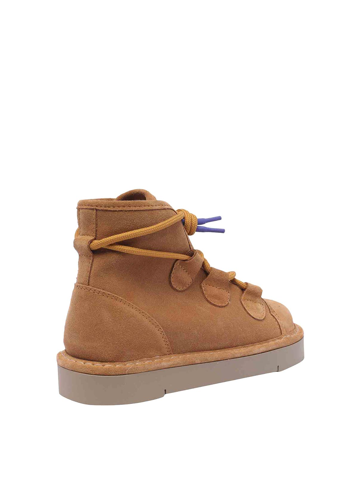 Mou Kids lace-up suede boots - Brown