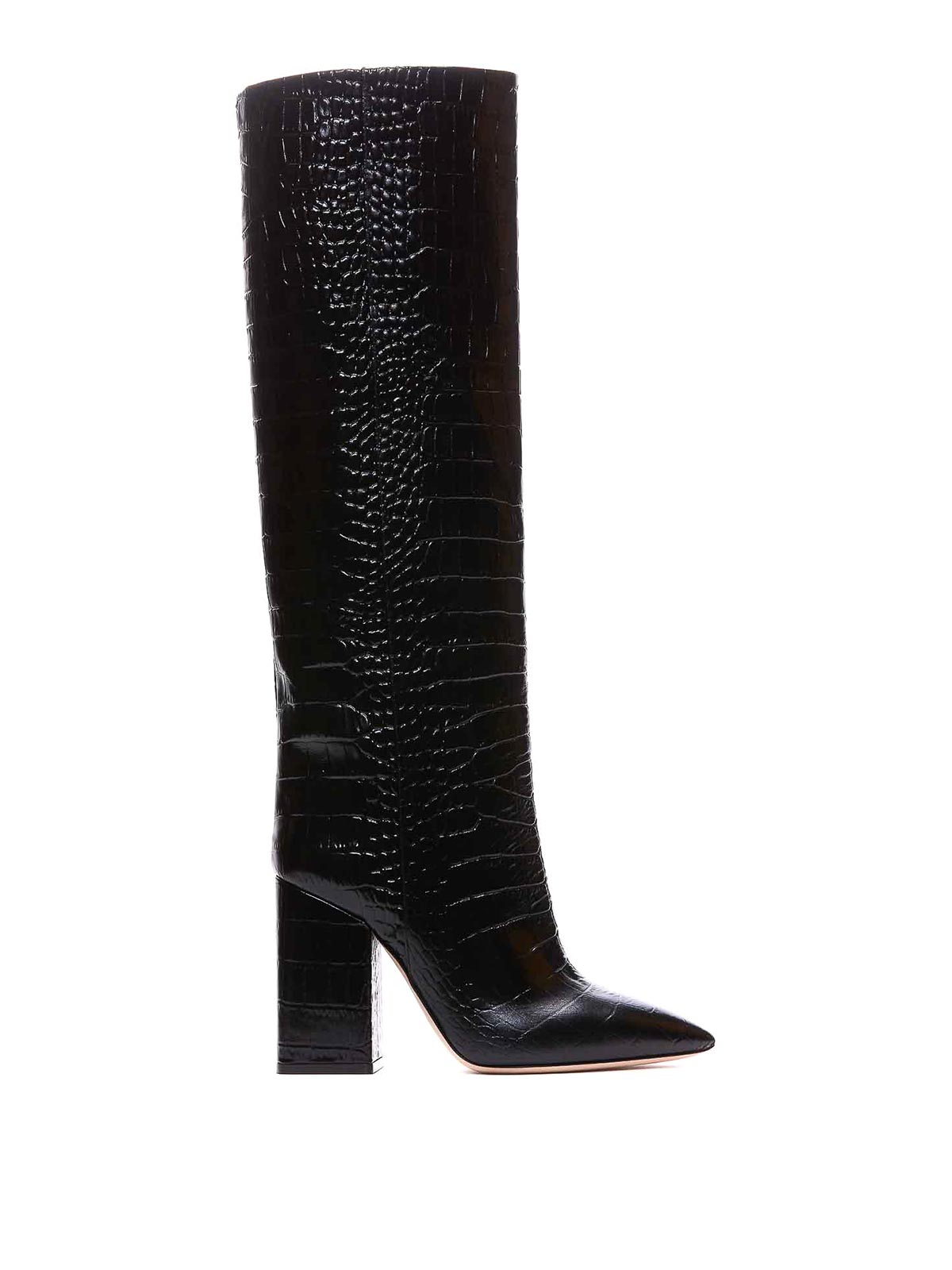 Paris Texas Anja Boot 70 High Heels Boots In Black Leather In Black
