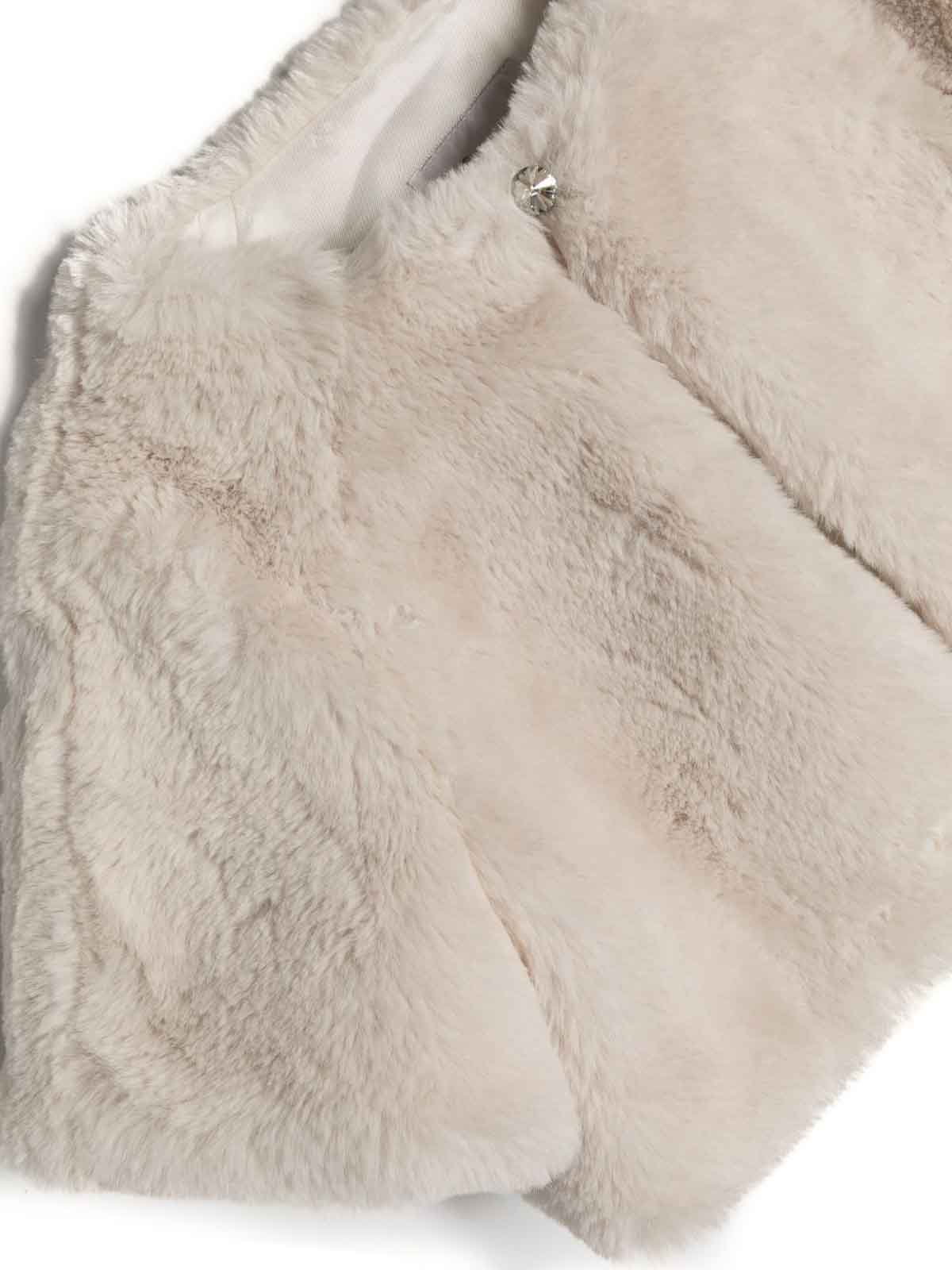 Capes & Ponchos Bonpoint - Cream faux fur girl coat - W03GJAW00007007