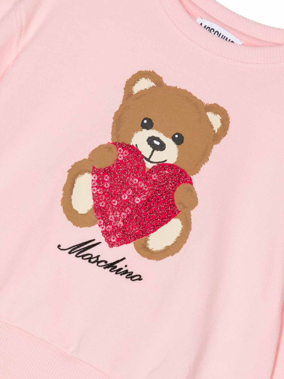 Felpa moschino 2024 orso rosa