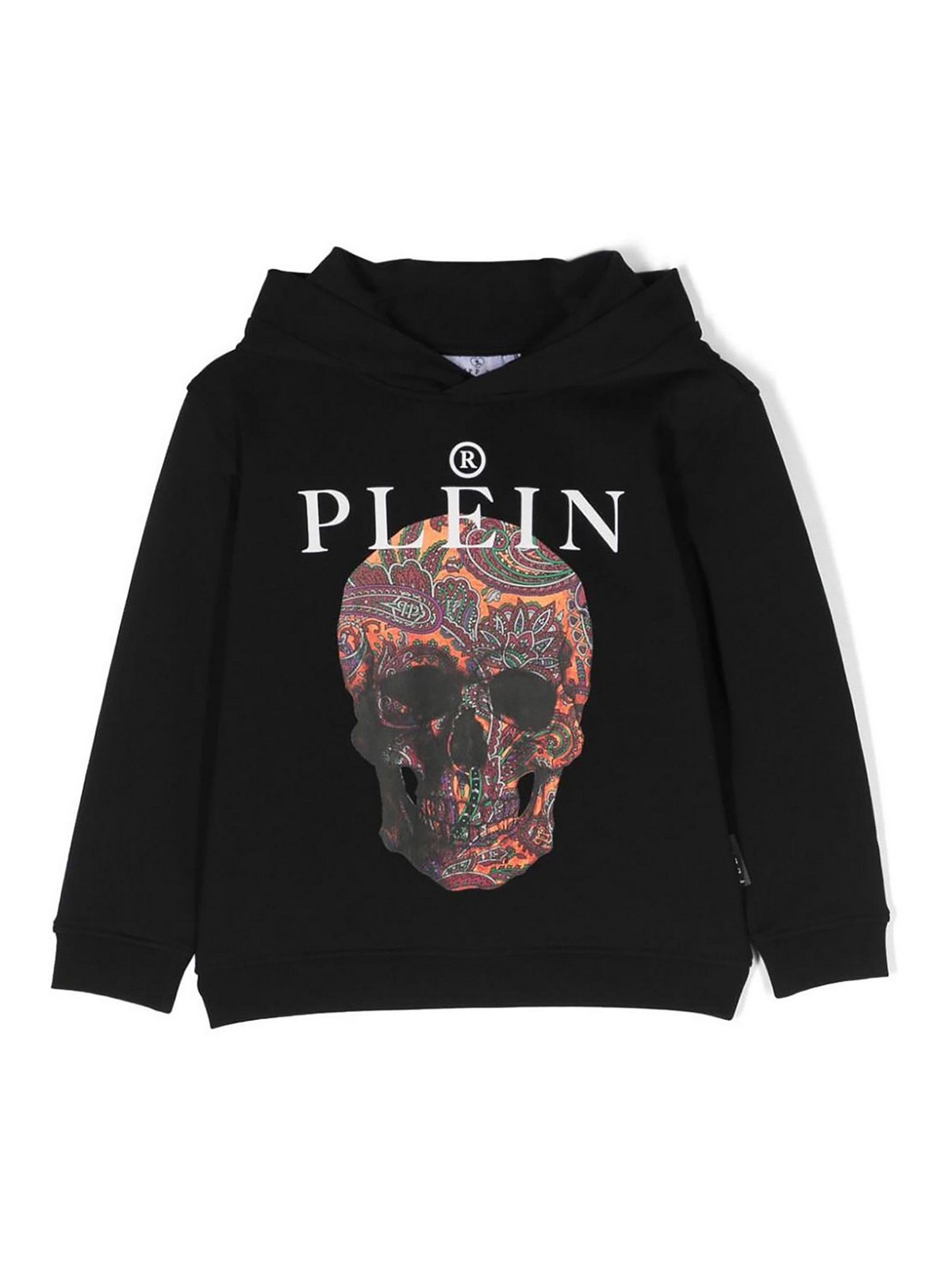 Philipp Plein Kids' Black Skull Cotton Boy  Hoodie