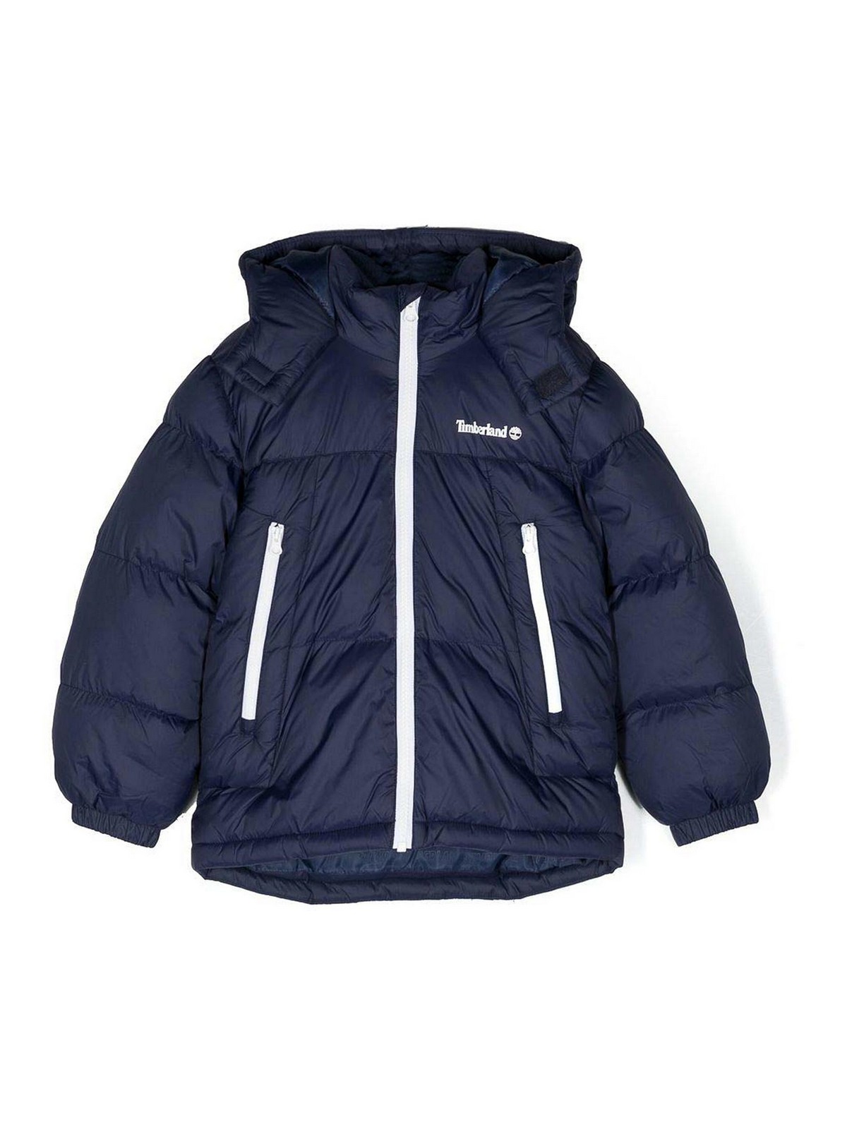 TIMBERLAND NAVY BLUE PADDED JACKET WITH HOOD