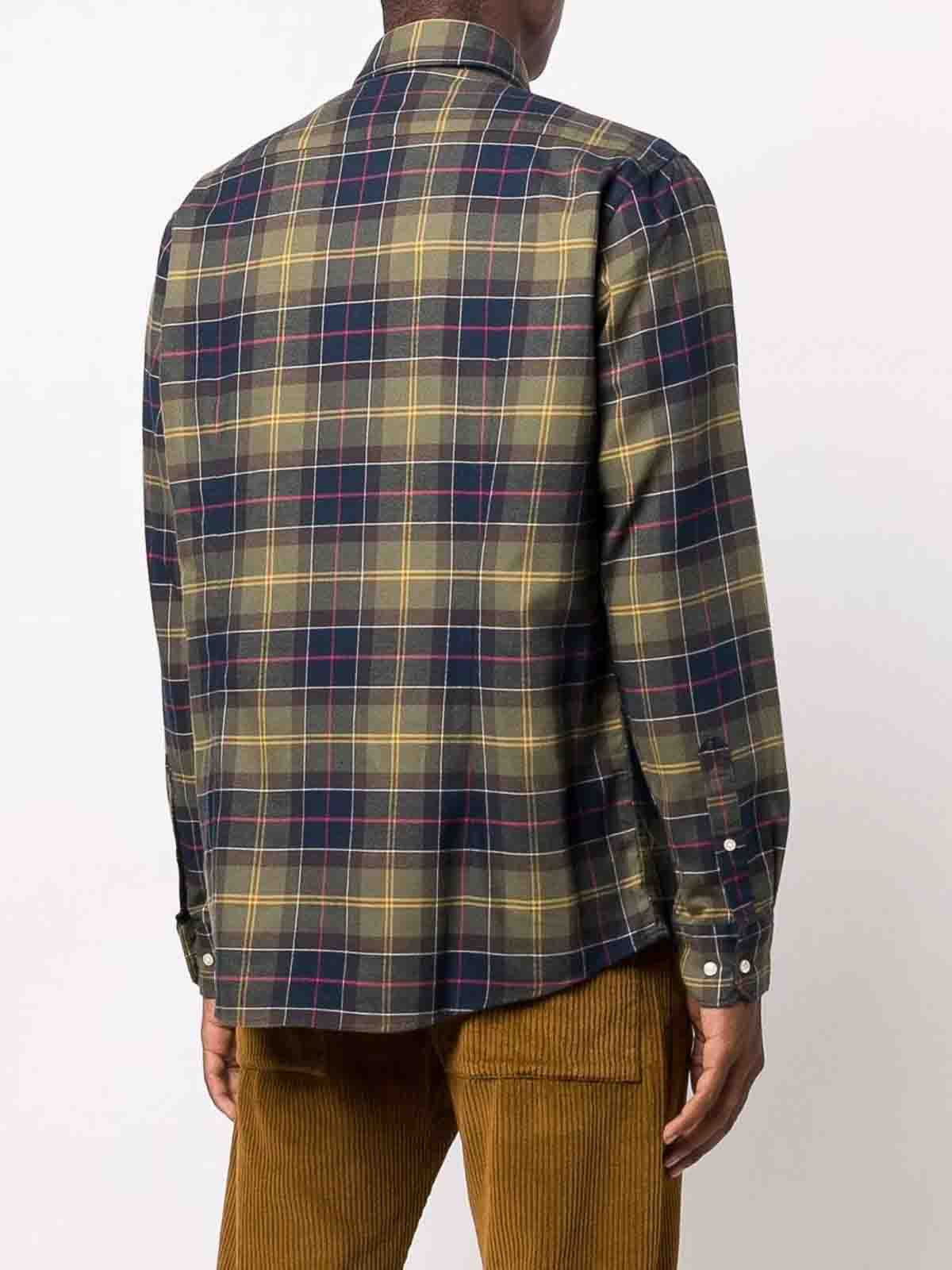 Shop Barbour Plaid Check Trousers In Green