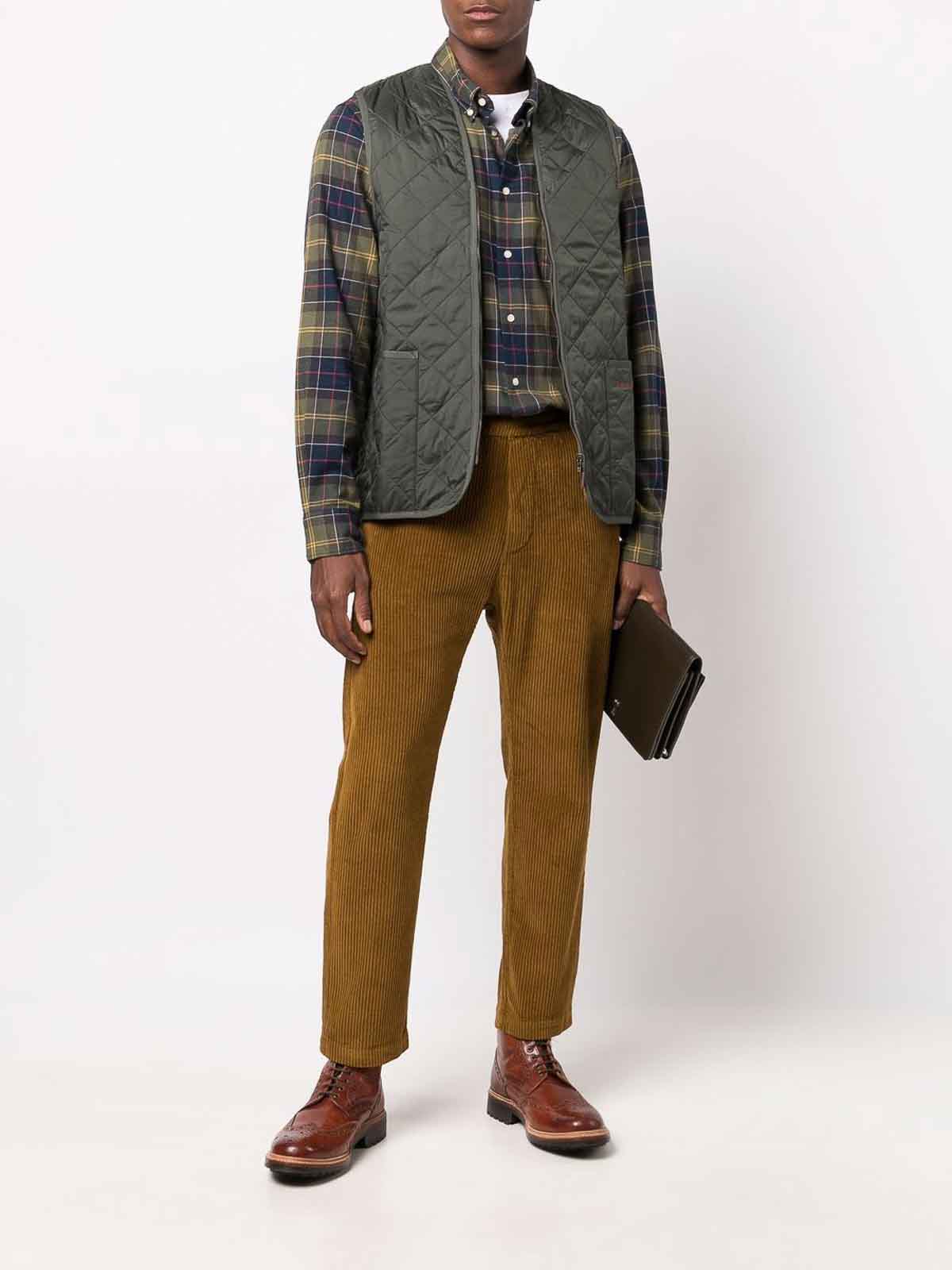 Shop Barbour Plaid Check Trousers In Green