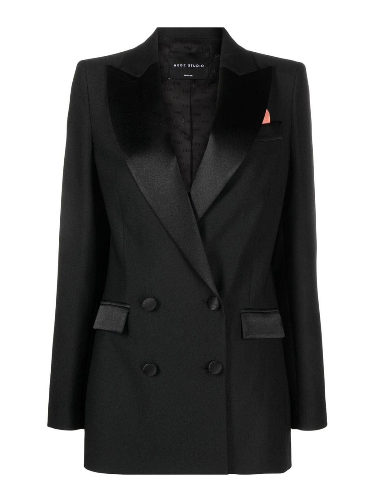 Blazers Hebe Studio - Peak Lapels Blazer - C224BIBZCDYBLK