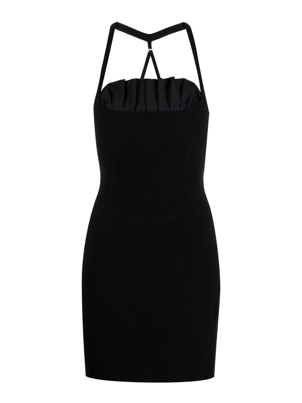 Jacquemus La Robe Maille Croissant Minidress In Black
