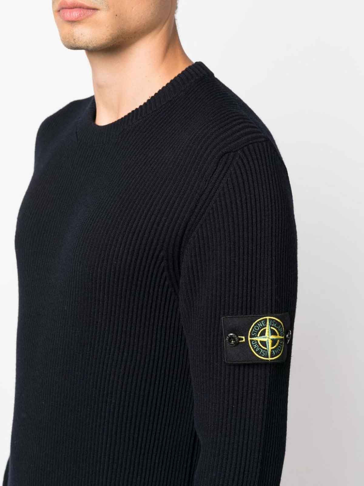 Crew necks Stone Island - Compass Ribbed-Knit - 7915553C2A0020