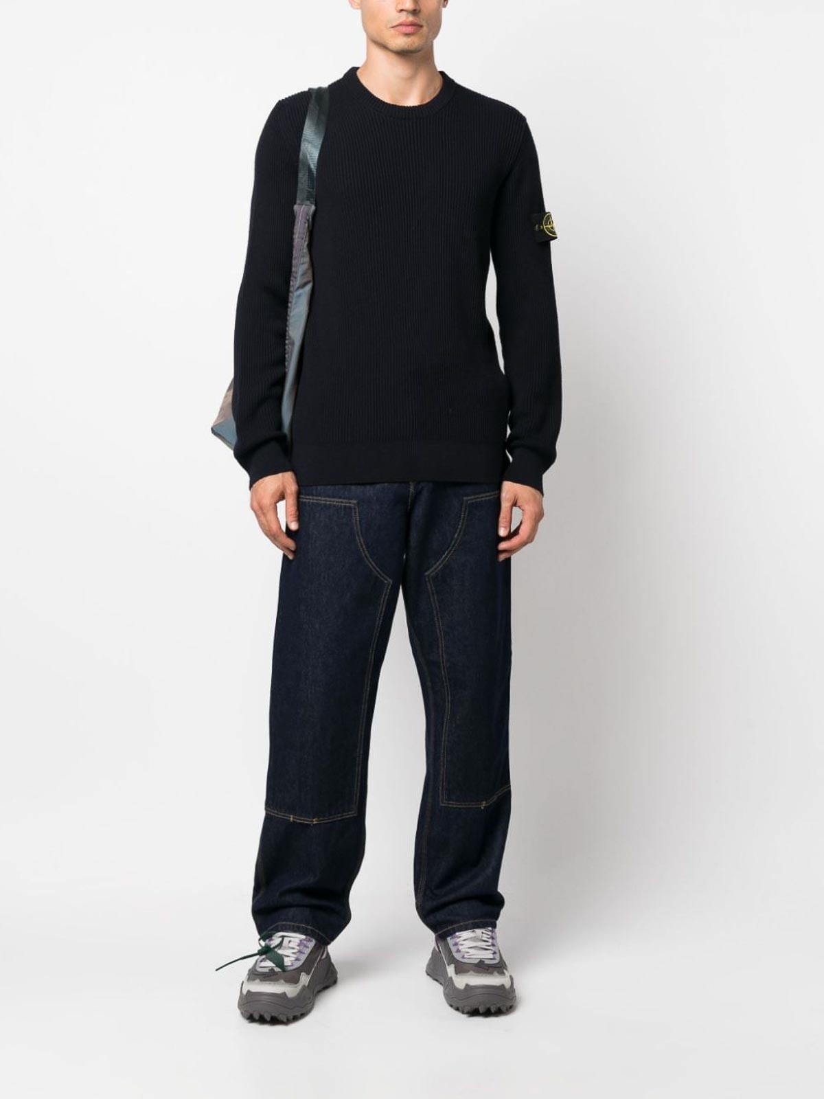 Crew necks Stone Island - Compass Ribbed-Knit - 7915553C2A0020