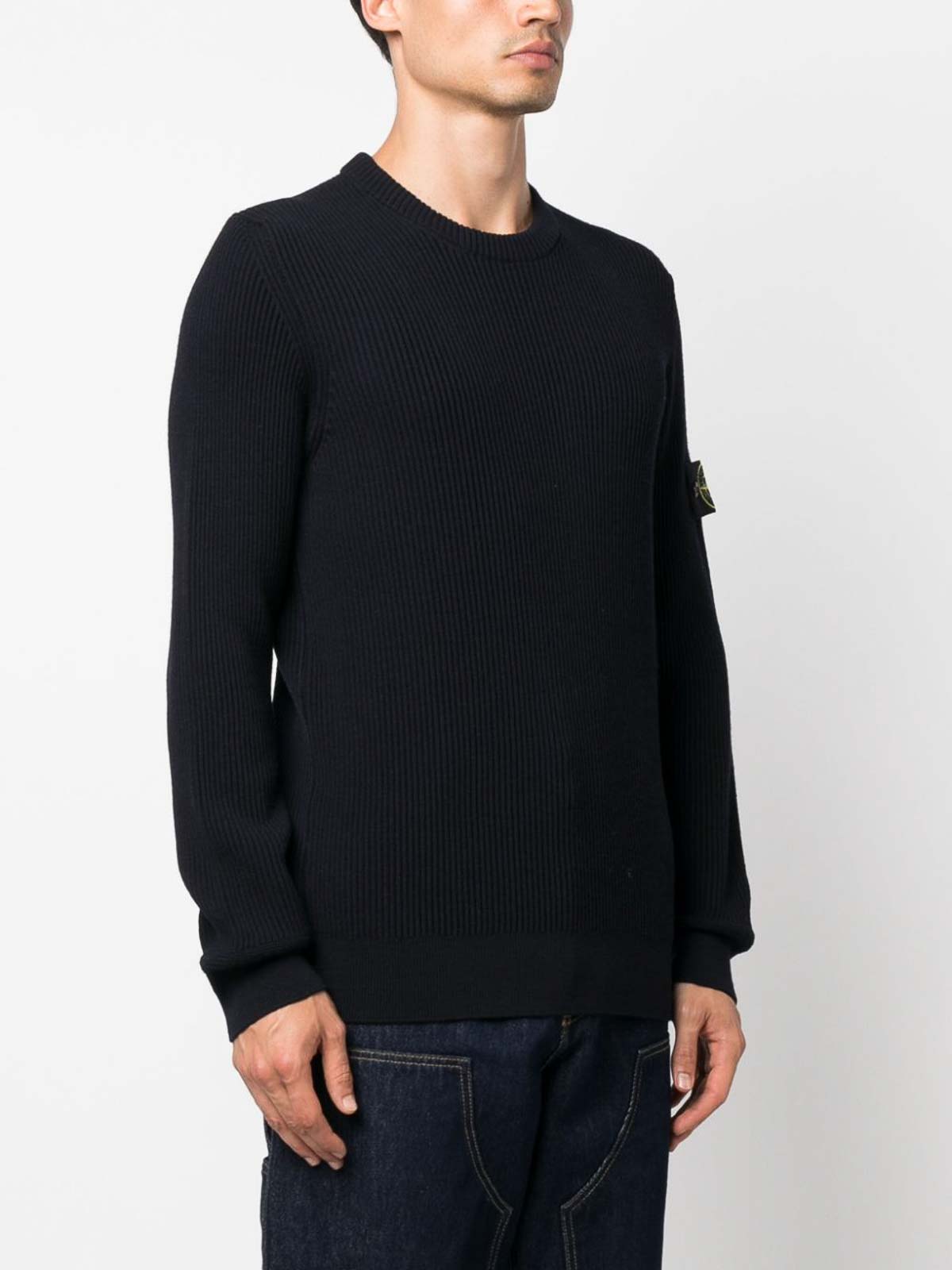 Crew necks Stone Island - Compass Ribbed-Knit - 7915553C2A0020