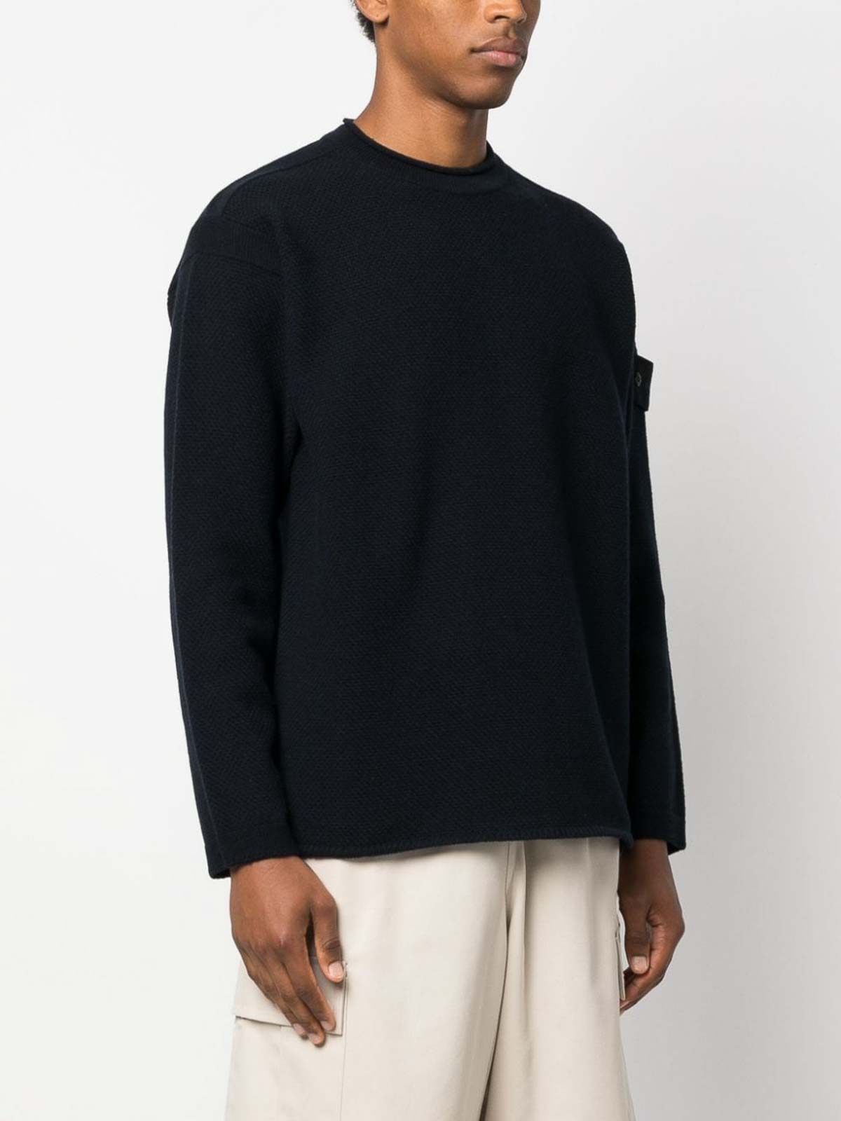Stone Island Compass Knit Jumper - Blue - Men | 7915562FAV0020