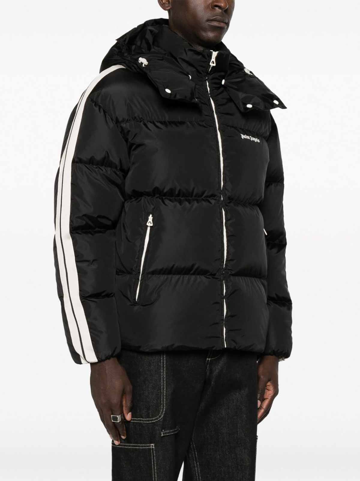 Palm Angels Logo-print padded jacket - Black|PMED028F23FAB0041001