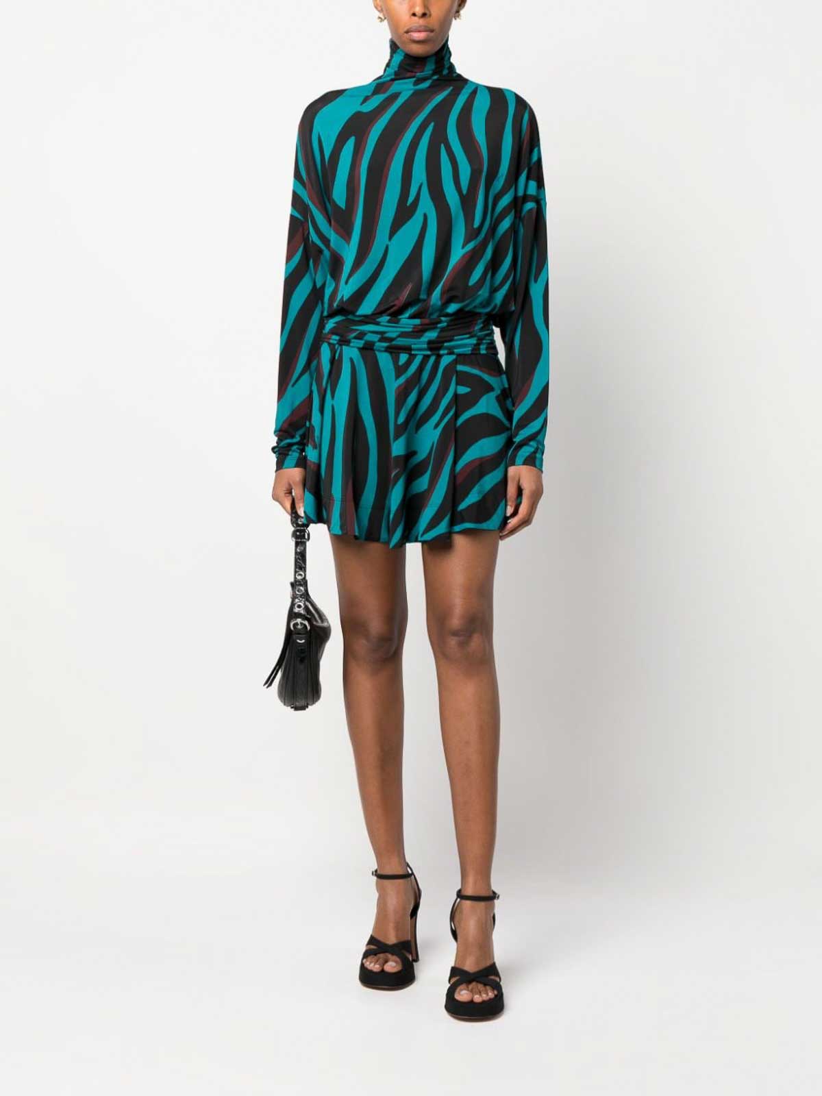 slim fit dress slacks Emerald Zebra Corset Gown with Puff Sleeves – Size M | Long Sleeves - gown  for women party wear | cocktail gowns main image 0