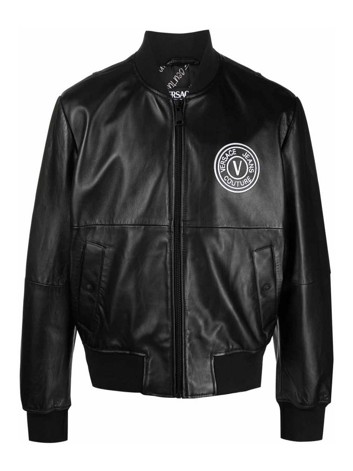 Versace Jeans Couture Logo-embroidered jacket jet black optical 