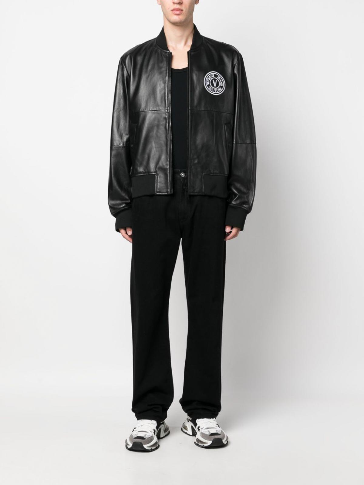 Versace Jeans Couture Logo-embroidered jacket jet black optical 