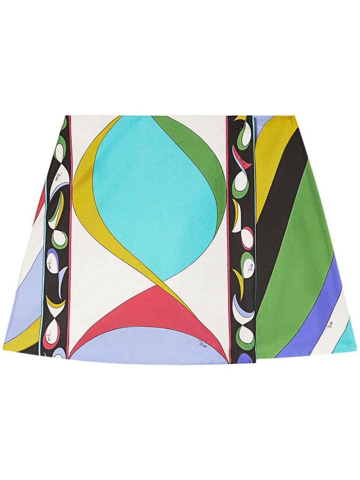 Emilio Pucci Silk twill skirt - Multicolour|3RRV253R771039